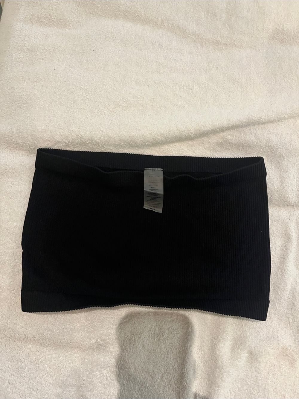 Love Black Ribbed Tube Tank Top